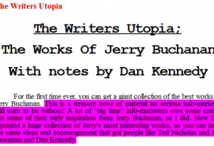 Dan Kennedy - The Writer's Utopia