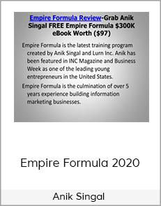 Anik Singal - Empire Formula 2020