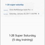 Chris Reiff - 1-28 Super Saturday (5 day training)