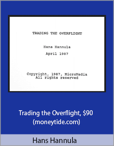 Hans Hannula - Trading the Overflight, $90 (moneytide.com)